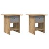 vidaXL Sengebord 2 pcs Artisan Egetr&aelig; 41 x 40 x 45 cm Konstrueret tr&aelig;