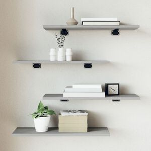 vidaXL v&aelig;ghylder 4 stk. 60x20x1,5 cm konstrueret tr&aelig; gr&aring; sonoma-eg