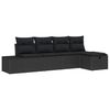 vidaXL Havesofa S&aelig;t 5 stk. Sort polyrattan