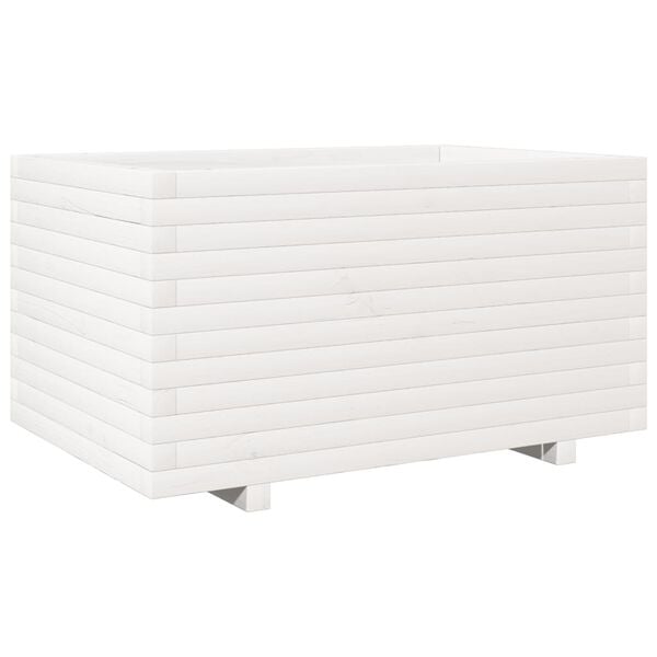 vidaXL plantekasse 90x60x49,5 cm massivt fyrretr&aelig; hvid