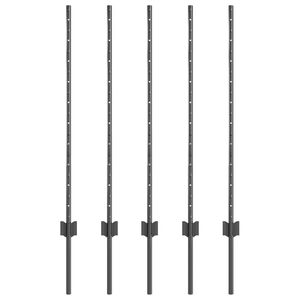 vidaXL Hegnsp&aelig;l 5 pcs Gr&aring; 100 cm St&aring;l