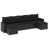 vidaXL sofas&aelig;t til haven 7 dele med hynder polyrattan sort