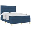 vidaXL Box spring seng med madras med hovedg&aelig;rde Bl&aring; 140 x 190 cm Stof