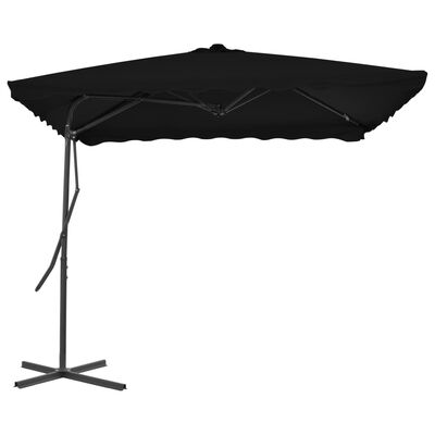 vidaXL parasol med stålstang 250x250x230 cm sort