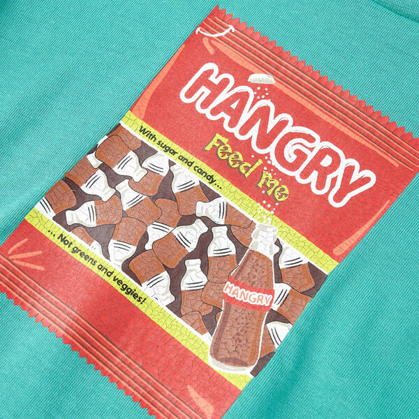 Kortærmet T-shirt til børn str. 140 mørk mintgrøn