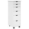 vidaXL Rullende skab 34 x 39 x 93,5 cm Massivt fyrretr&aelig; Hvid