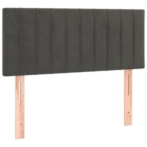 vidaXL sengegavl 90x5x78/88 cm fl&oslash;jl m&oslash;rkegr&aring;