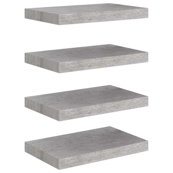 vidaXL sv&aelig;vehylder 4 stk. 40x23x3,8 cm MDF betongr&aring;