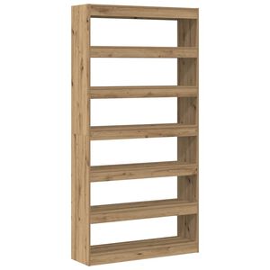 vidaXL Bogskab 6 niveauer 100 x 30 x 198 cm Konstrueret tr&aelig; Artisan Eg