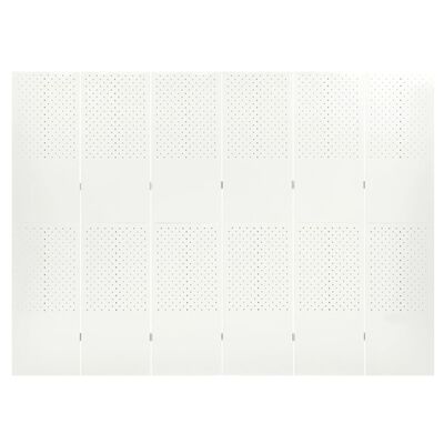 vidaXL 6-panels rumdeler 240x180 cm stål hvid