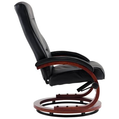 vidaXL lænestol med fodskammel sort kunstlæder