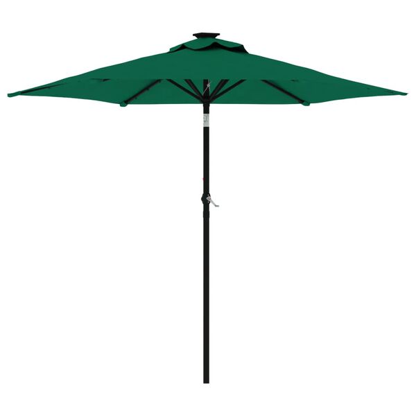 vidaXL parasol med st&aring;lstang 225x225x212 cm gr&oslash;n