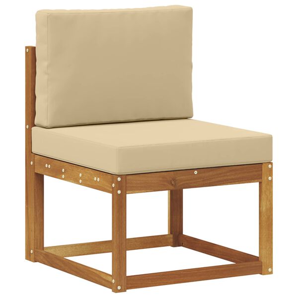 vidaXL Udend&oslash;rs sofagruppe 5 pcs Naturlig og Beige Massivt Akacietr&aelig;