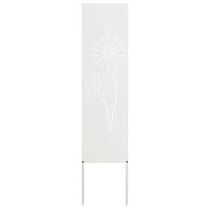 vidaXL Have privatliv sk&aelig;rm Fretwork Hvid 32 x 140 cm Koldvalset st&aring;l