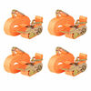 vidaXL surringsb&aring;nd med skralde 4 stk. 0,4 ton 6 m x 25 mm orange