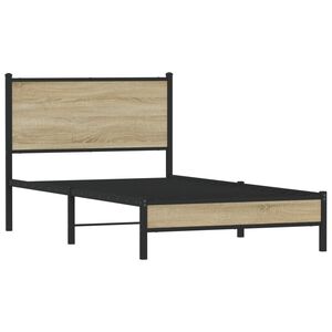 vidaXL sengeramme uden madras 100x200 cm metal sonoma-eg