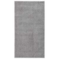 vidaXL gulvtæppe 80x150 cm kort luv grå