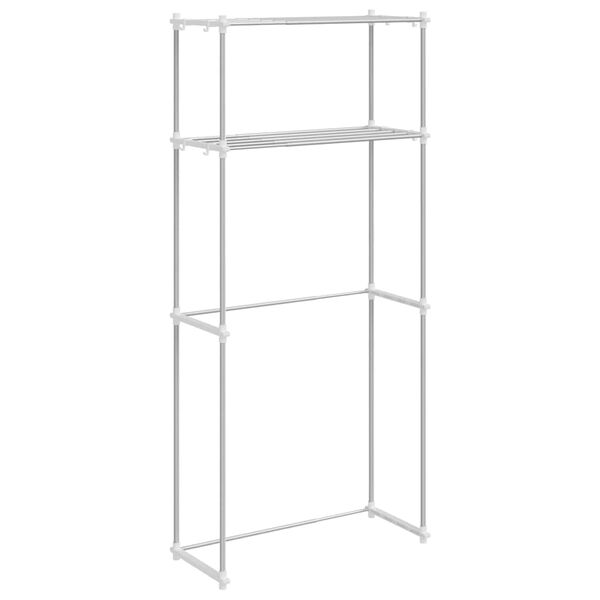 vidaXL Vaskemaskinehylde Hvid 70 x 27 x 136 cm Aluminium