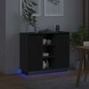 vidaXL LED Sideboard Sort eg 90 x 32 x 75 cm Konstrueret tr&aelig;