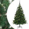 vidaXL Kunstigt juletr&aelig; med julekugle 150 cm 150 LED'er Varm hvid