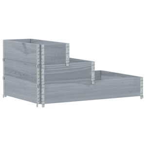 vidaXL h&oslash;jbed 120x80 cm 3 niveauer massivt fyrretr&aelig; gr&aring;
