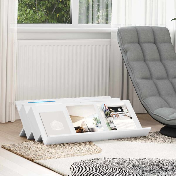 vidaXL Magasin Rack med hylde Hvid 90 x 53 x 28,5 cm Konstrueret tr&aelig;