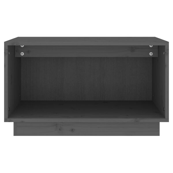 vidaXL tv-bord 60x35x35 cm massivt fyrretræ grå