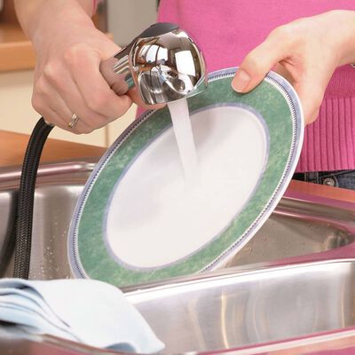 SCHÜTTE håndvaskarmatur med udtrækkelig tud ULTRA lavt tryk krom