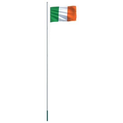 vidaXL Irlands flag og flagstang 6,2 m aluminium