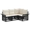 vidaXL Havesofa S&aelig;t 4 stk. Sort polyrattan