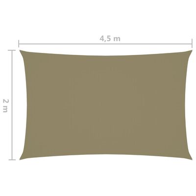 vidaXL solsejl 2x4,5 m rektangulær oxfordstof beige