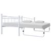vidaXL sengestel 180x200/90x200 cm pulverlakeret st&aring;l hvid