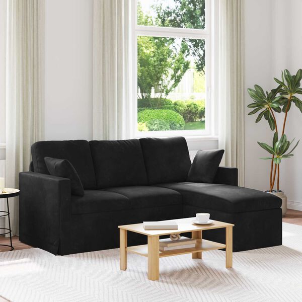 vidaXL Sofa Sort Samlede dimensioner: 178 x 134 x 80 cm (B x D x H)