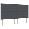 vidaXL LED sengegavl med LED-lysstrimler M&oslash;rkegr&aring; 180 cm Velourstof