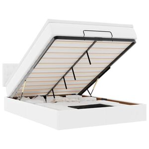 vidaXL osmannisk sengeramme med madras 140x190 cm kunstl&aelig;der hvid