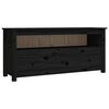 vidaXL tv-bord 114x35x52 cm massivt fyrretr&aelig; sort
