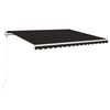 vidaXL markise m. LED + vindsensor 450x350 cm automatisk antracitgr&aring;