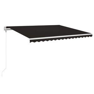 vidaXL markise m. LED + vindsensor 450x350 cm automatisk antracitgr&aring;