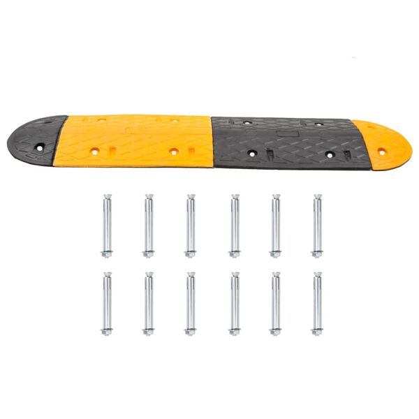 vidaXL vejbump 323x32,5x4 cm gummi gul og sort