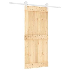vidaXL Skyded&oslash;r Natur og hvid 90 x 210 cm Massivt Fyrretr&aelig;