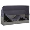 vidaXL solseng med baldakin brun 205 x 62 cm polyrattan