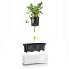 LECHUZA plantekasse CUBE Glossy Triple ALL-IN-ONE hvid h&oslash;jglans