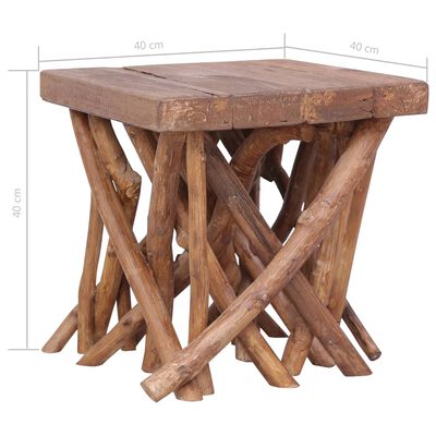 vidaXL sofabord med naturgrene 40 x 40 x 40 cm massivt træ
