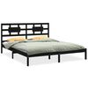 vidaXL sengeramme 160x200 cm massivt tr&aelig; sort