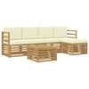 vidaXL Udend&oslash;rs sofagruppe 6 pcs Hvid og cremefarvet 59 x 59 x 37 cm