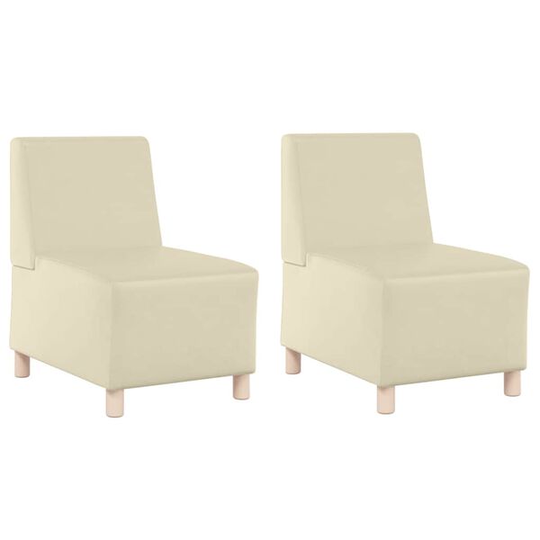 vidaXL Modulsofa enhed uden arme 2 pcs Creme 55 x 74 x 82 cm