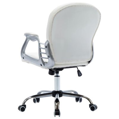 vidaXL kontorstol med hjul kunstlæder hvid