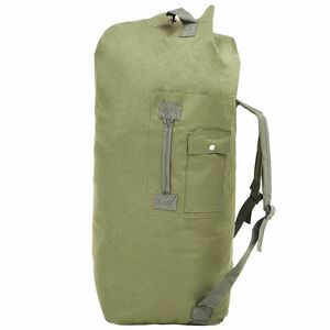 vidaXL duffeltaske i milit&aelig;rstil 85 l olivengr&oslash;n