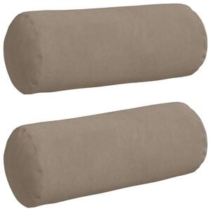 vidaXL Bolsterpuder 2 stk. Mikrofiberstof Gr&aring;brun &Oslash; 15 x 40 cm