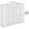 vidaXL buede gabionkurve 10 stk. 200x50x160/180 cm galvaniseret jern